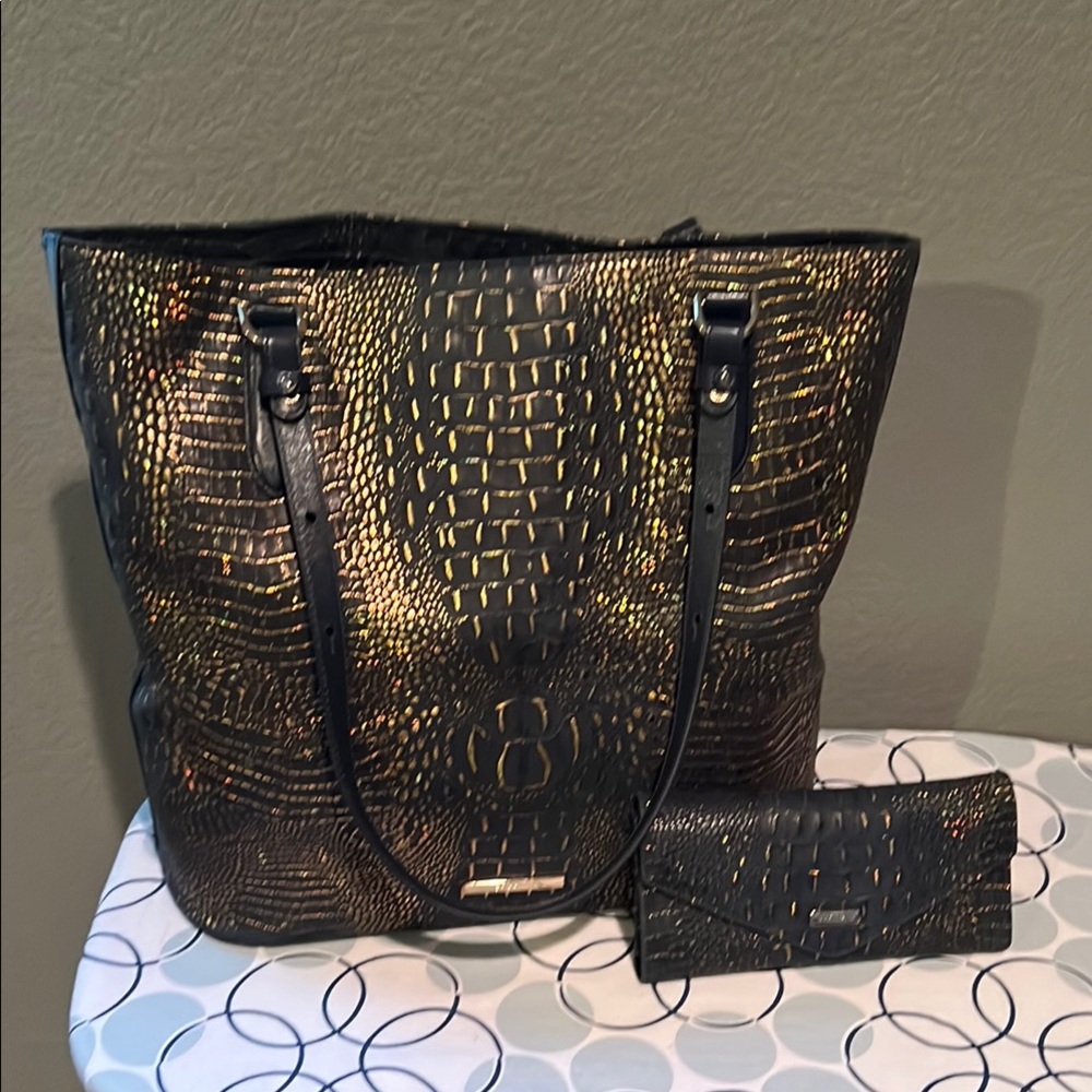 Elegant Blue and Gold iridescent Tote Bag